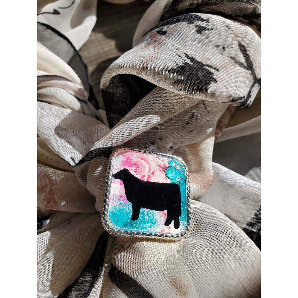 Western cow concho ,Western scarf slide, wild rag slide, bandana slide, 4h FFA